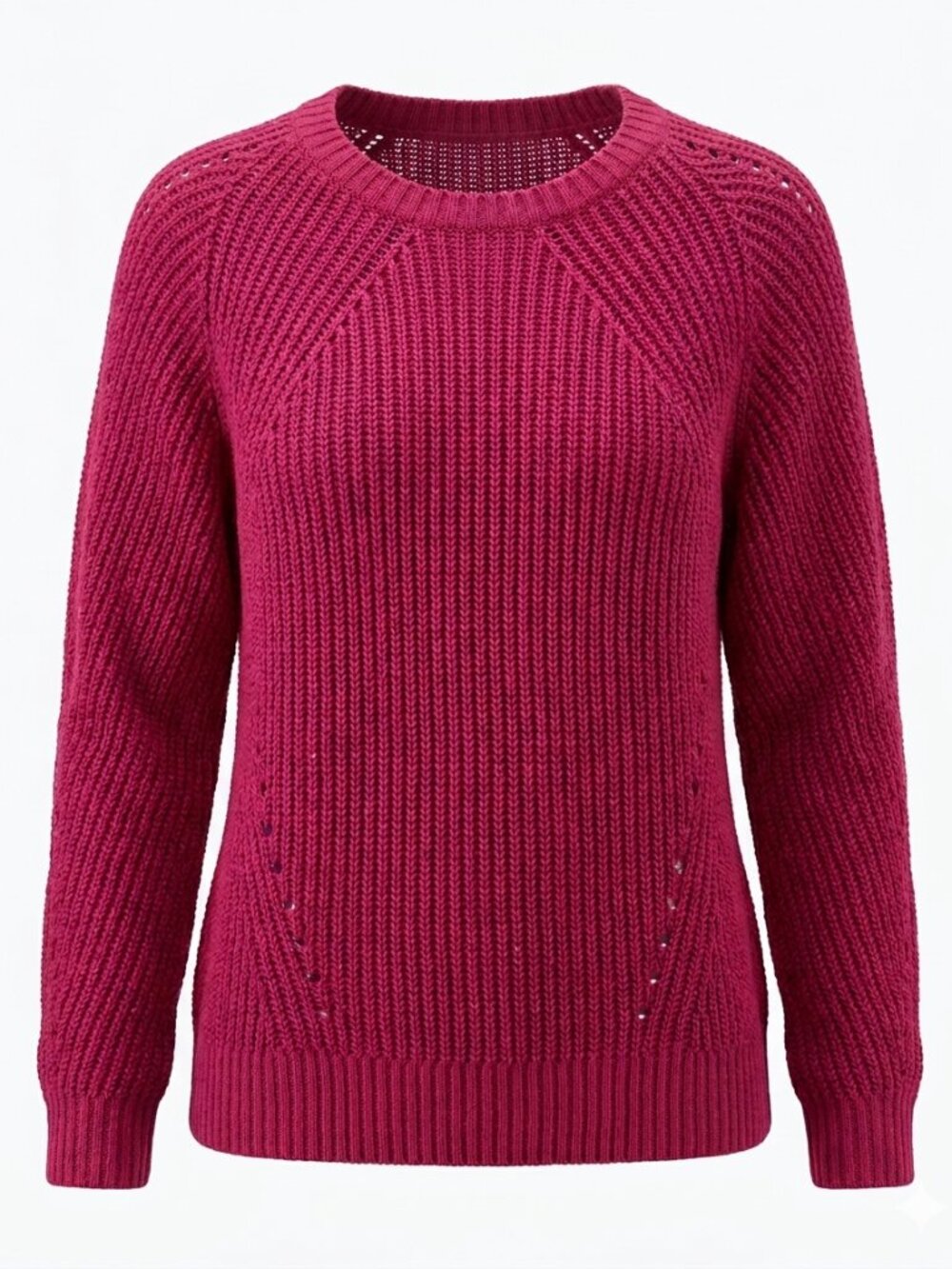 Lauren Ralph Lauren Hot Pink Knit Sweater Linen Blend Crew Neck XL Pink Pullover